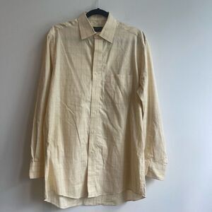 Club Room Muted Window Pane Butter Yellow Button Up - XL